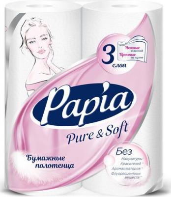 Полотенца бумажные Pure & Soft 3 слоя, 4 рулона – фото 2