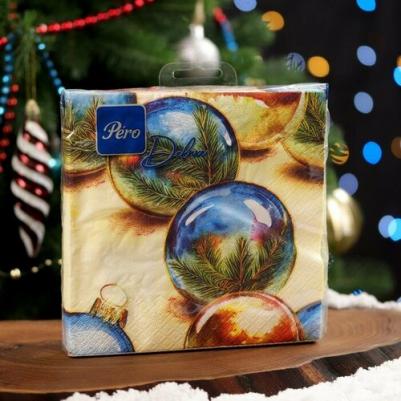 Салфетки бумажные сервировочные Deluxe Зазеркалье, трехслойные, 20 шт – фото 1