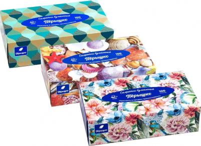 Салфетки бумажные в коробке 2 слоя 100 л