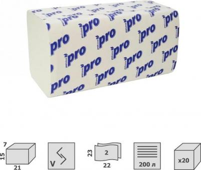 Полотенца бумажные листовые V-сложения 2-слойные 20 пачек по 200 листов – фото 1