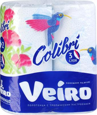 Полотенца бумажные Colibri с цветным тиснением трехслойные – фото 1