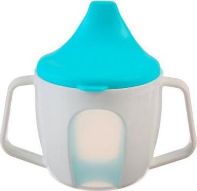 Тренировочный Поильник - чашечка 2в1, 150 мл., твердый носик, цвет голубой