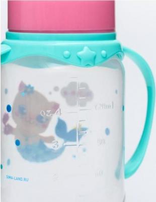 Бутылочка для кормления Которусалка, 150 мл цилиндр, с ручками, цвет розовый – фото 8