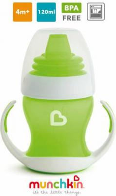 Обучающий поильник-чашка с ручками 120 мл цв. зелёный 4м+