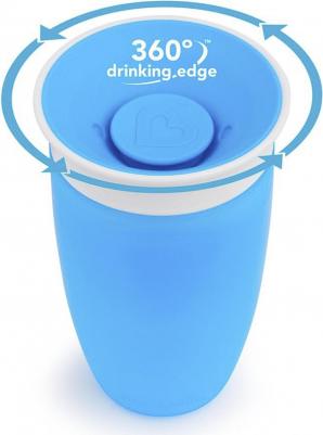 Поильник с крышкой MIRACLE 360° непроливайка голубой 296 мл – фото 5
