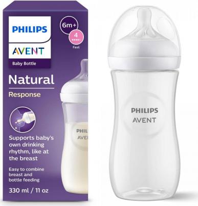 Бутылочка для кормления Natural Response SCY906/01, 3 мес +, 330 мл с антиколиковым клапаном – фото 2