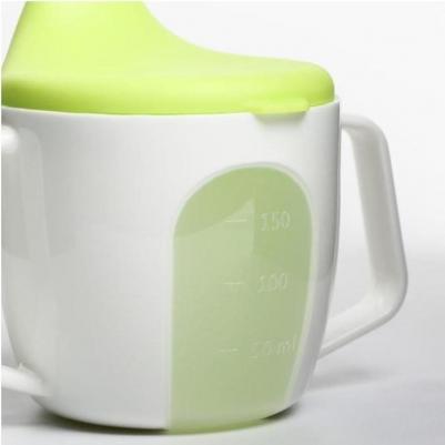 Поильник детский/ Чашка с крышкой /Кружка поильник/ Кружка с носиком, крышкой и ручками 180 мл /6 м+ мятный – фото 2