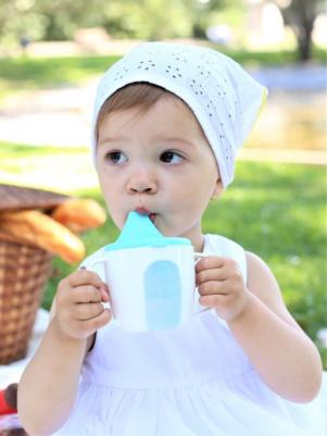 Поильник детский/ Чашка с крышкой /Кружка поильник/ Кружка с носиком, крышкой и ручками 180 мл /6 м+ мятный – фото 3
