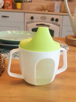 Поильник детский/ Чашка с крышкой /Кружка поильник/ Кружка с носиком, крышкой и ручками 180 мл /6 м+ мятный – фото 5