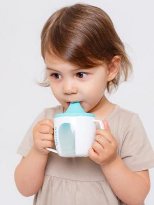 Поильник детский/ Чашка с крышкой /Кружка поильник/ Кружка с носиком, крышкой и ручками 180 мл /6 м+ мятный – фото 13