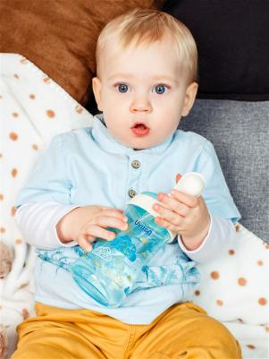 Поильник, с трубочкой и крышечкой, голубой, 360 мл – фото 11