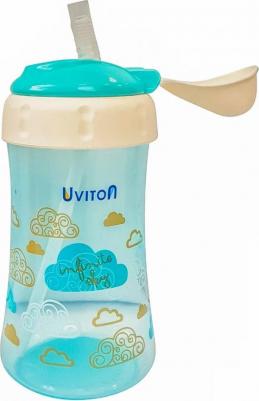 Поильник, с трубочкой и крышечкой, голубой, 360 мл – фото 12