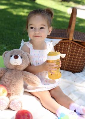 Поильник, с трубочкой и крышечкой, голубой, 360 мл – фото 15