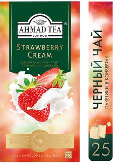 Чай черный Strawberry Cream, с ароматом клубники со сливками, 2 упаковки по 100 пакетиков – фото 3