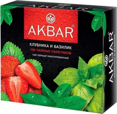 Чай черный Клубника и базилик, 100 пакетиков