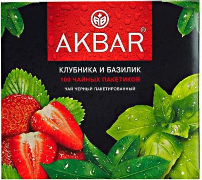 Чай черный Клубника и базилик, 100 пакетиков – фото 1