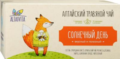 Чай Алтайский Солнечный день травяной 10 пирамидок по 4 г – фото 1
