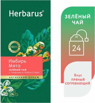 Чай зеленый имбирь мята с травами и пряностями, 24 пакетика – фото 1
