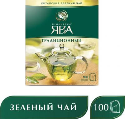 Чай, зеленый, 100 пакетиков с ярлычками по 2 г, 0880-18 – фото 19