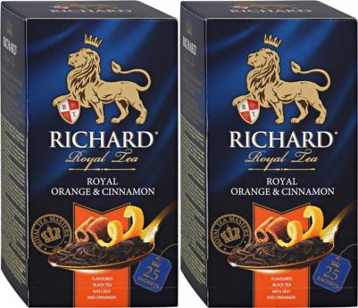Чай черный "Royal Orange & Cinnamon", с добавками 25 сашет, 2 упаковки – фото 2