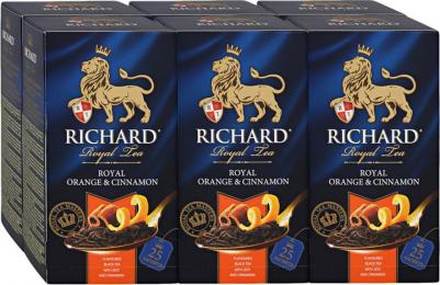 Чай черный "Royal Orange & Cinnamon", с добавками, 25 сашет, 6 упаковок – фото 2