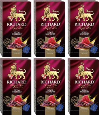 Чай каркаде "Royal Raspberry", с добавками, 25 сашет, 6 упаковок