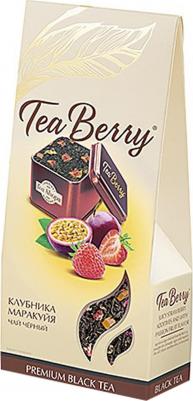 Чай черный Сочная клубника со вкусом маракуйи 100 г