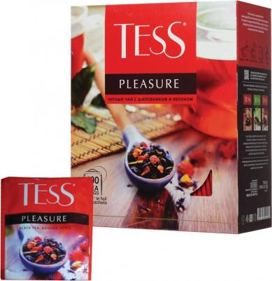 Чай Pleasure черный с шиповником и яблоком 100 пакетиков