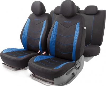 Комплект чехлов на сиденья AER-1102 BK/BL объёмная сетчатая ткань
