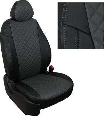 Чехлы для Тойота Королла 10 седан / Премиум авточехлы на сиденья Toyota Corolla Sd Е140, Е150, черный с темно-серой вставкой – фото 3