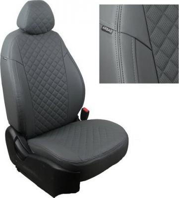 Чехлы на Форд Фокус 2 седан, хэтчбек, универсал Гиа, Титаниум для сиденья авто, Пилот, Экокожа ромб, Серый