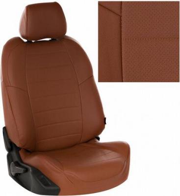 Чехлы на Хендай Солярис 2 седан / Киа Рио 4 седан, Х-Лайн, Рио Х задняя спинка раздельная 40/60 из экокожи, Коричневый – фото 4