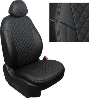Комплект чехлов Ромб Hyundai Solaris II Sd / Kia Rio IV Sd/Hb ( Черный + Черный – фото 2