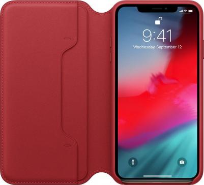 Чехол-книжка Leather Folio для iPhone XS Max, кожа, (PRODUCT)RED – фото 2
