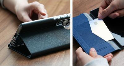 Чехол Bonnet Stand для Galaxy S25 Ultra кожа черный – фото 5