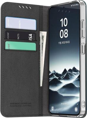 Чехол Mustang Diary для Galaxy для Galaxy S25+ кожа черный – фото 3