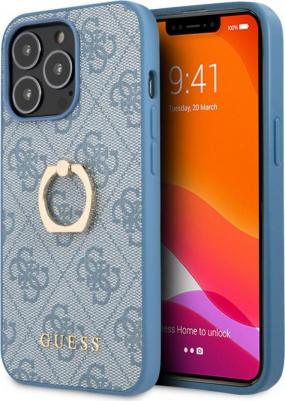 Чехол Guess PU 4G + Ring Hard для iPhone 13 Pro синий (GUHCP13L4GMRBL) – фото 1