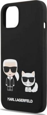 Чехол Karl Lagerfeld Liquid silicone Karl Choupette Hard iPhone 13 Mini, Черный – фото 1