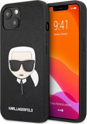 Чехол Karl Lagerfeld PU Saffiano Karls Head Hard для iPhone 13 Mini, Черный