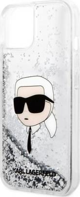 Karl Lagerfed Чехол Lagerfeld Liquid glitter NFT Karl head Hard для iPhone 14, серебристый – фото 1