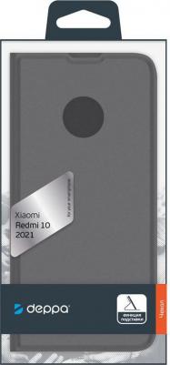 Чехол-книжка для Xiaomi 10, термополиуретан, черный – фото 2