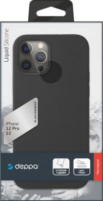 Накладка Liquid Silicone для Apple iPhone 12 Pro/12, черный – фото 4
