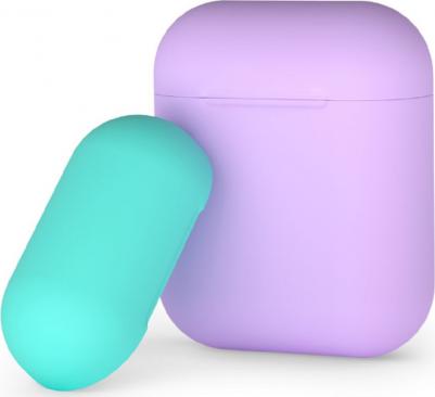 Силиконовый чехол для AirPods violet-mint – фото 1