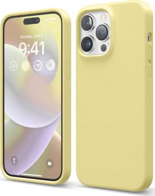Чехол для iPhone 14 Pro Max чехол Soft silicone (Liquid) Yellow