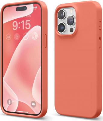 Чехол для iPhone 15 Pro Max силиконовый с покрытием Soft-touch, розовый