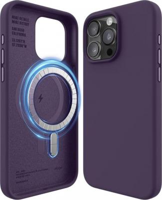 Чехол для iPhone 15 Pro силиконовый Liquid silicone с MagSafe, фиолетовый