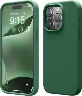 Чехол для iPhone 15 Pro силиконовый с покрытием Soft-touch, зеленый