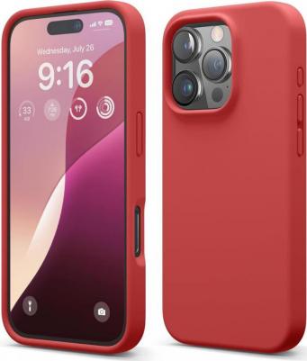 Чехол для iPhone 16 Pro Max силиконовый Liquid silicone Soft touch, красный