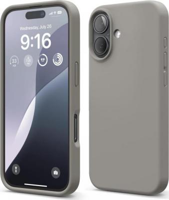 Чехол для iPhone 16 силиконовый Liquid silicone с Soft touch, серый