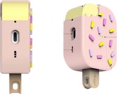Силиконовый чехол с карабином Ice Cream Silicone Hang case для наушников Apple AirPods Pro 2, цвет Розовый – фото 1
